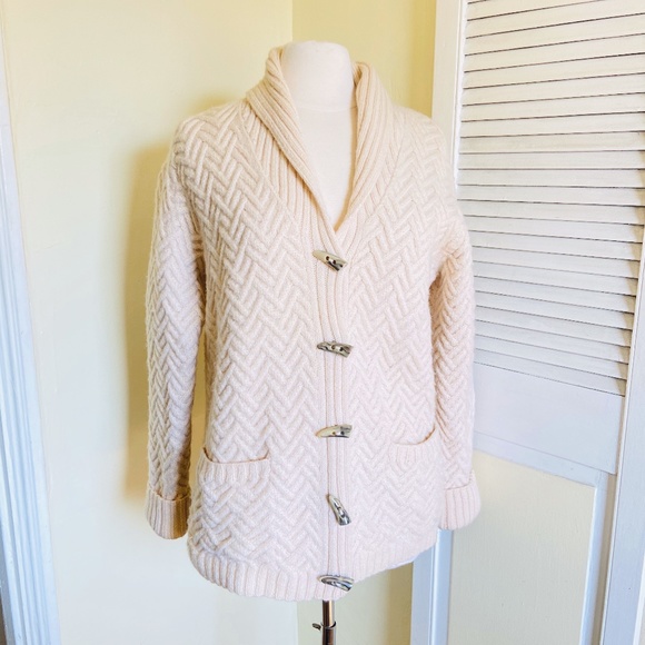 RARE Ralph Lauren Hand Knit Toggle Sweater Coat - Picture 2 of 8